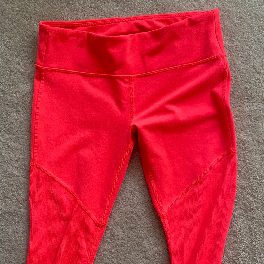 ALO brand orange yoga  leggings size large pocket inside - Picture 2 of 8
